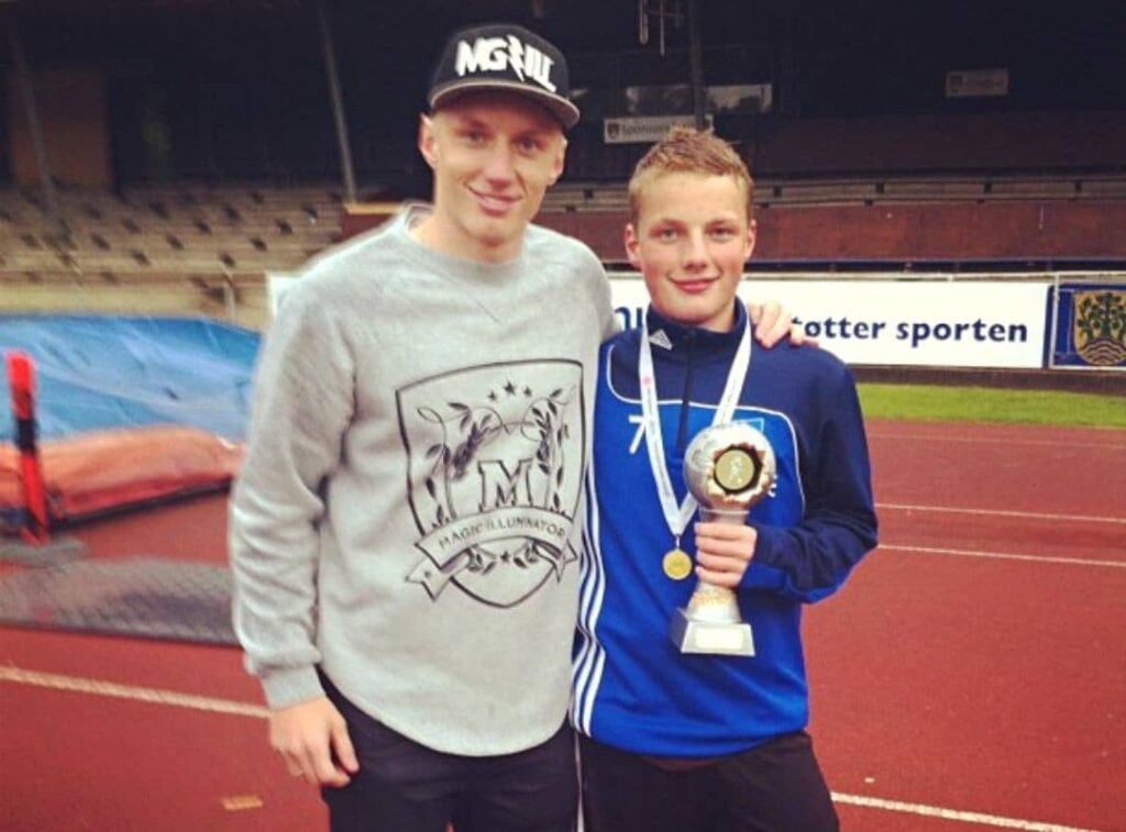 Daniel Wass with his young brother Emil Wass