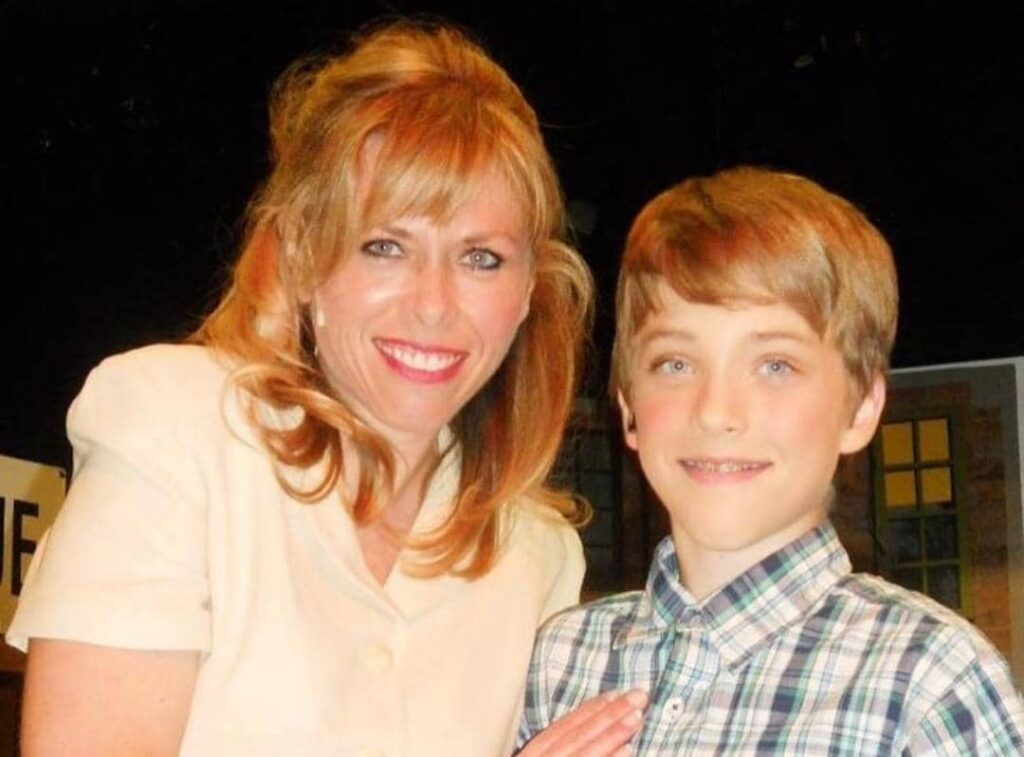 Young Jordan Elsass with his mother