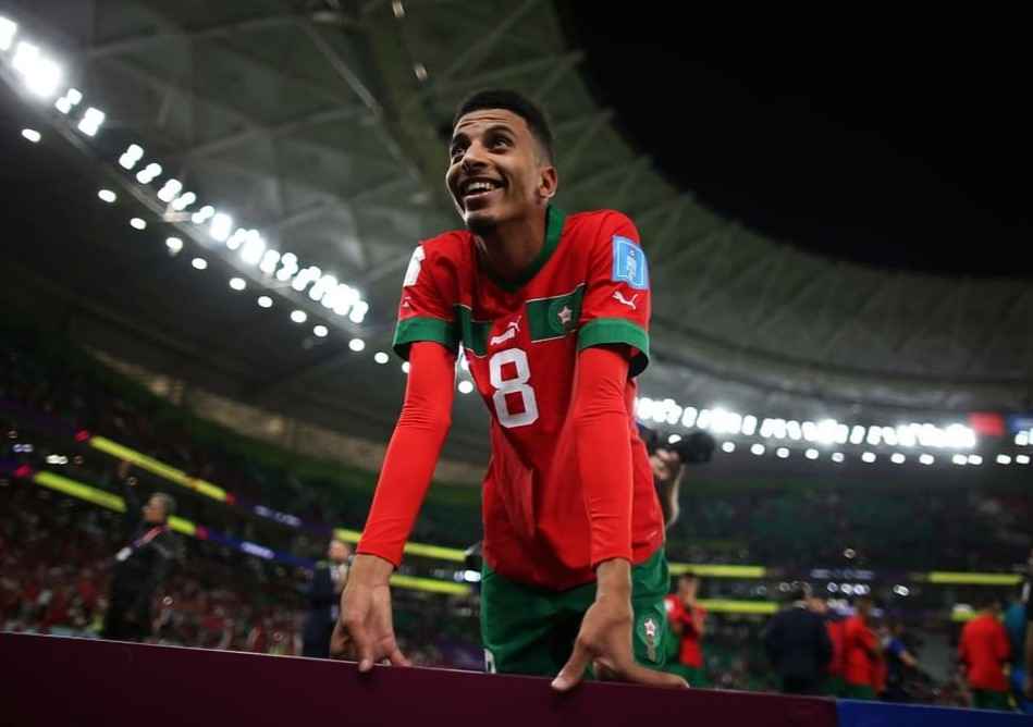 Azzedine Ounahi celebrating at World Cup 2022